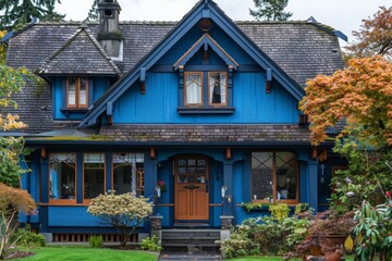 Charming Blue Cottage with Rustic Garden