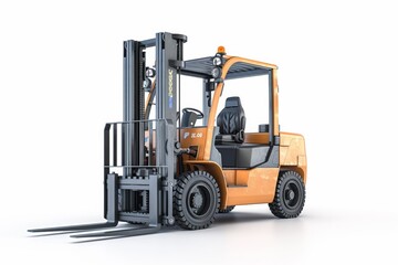 Fototapeta premium Forklift Truck Isolated on White Background