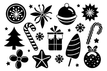 Christmas elements set vector illustration