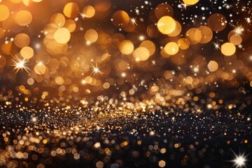 Sparkling Golden Bokeh Background