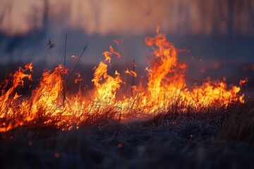 Grass Fire in Nature