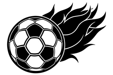 soccer ball on fire vector illustration