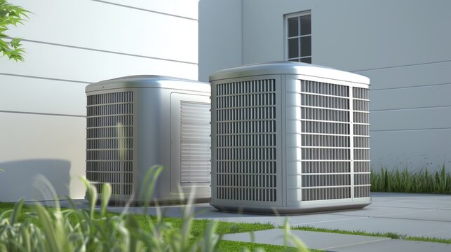 A modern home with a geothermal heat pump system and solar panels on the roof