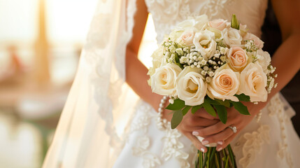 wedding bouquet in hands