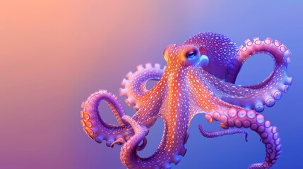 Vibrant Octopus Composition for Creative Projects Generative AI