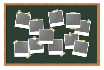 polaroids tape chalkboard