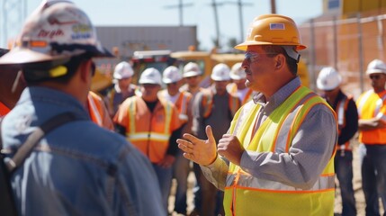 Construction Safety Officer Leads Training Session at Job Site