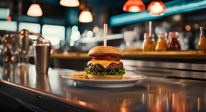 Retro restaurant with American style.