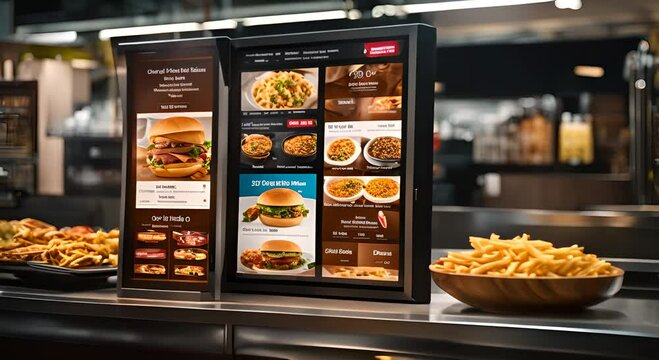 Digital menu in a restaurant.