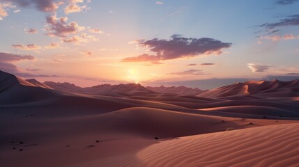 Desert Sunset with a Sky Full of Clouds