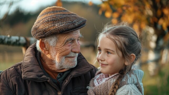 A scene of a mature individual alongside a youthful female, possibly depicting a mentorship or guidance relationship