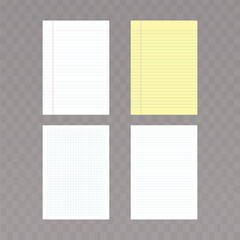 A collection of A4 paper mockups in different styles