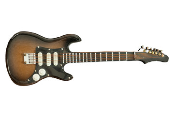 Naklejka premium A guitar with a black and brown finish