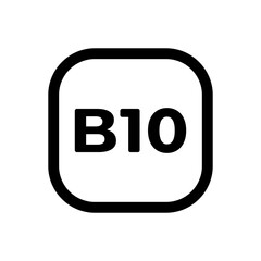 Marking of diesel fuel types: B10 graphic design. Diesel type of fuel labeling in the square