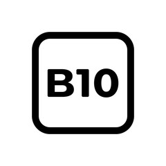 Marking of diesel fuel types: B10 graphic design. Diesel type of fuel labeling in the square