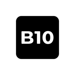 Marking of diesel fuel types: B10 graphic design. Diesel type of fuel labeling in the square