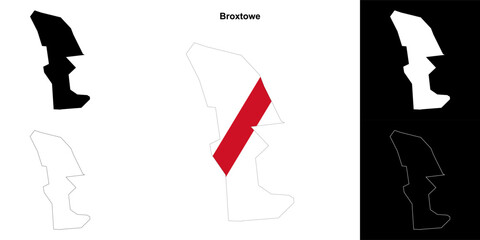 Broxtowe blank outline map set