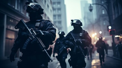police officers in an operation