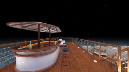 海上のリゾート施設　3DCGレンダリング