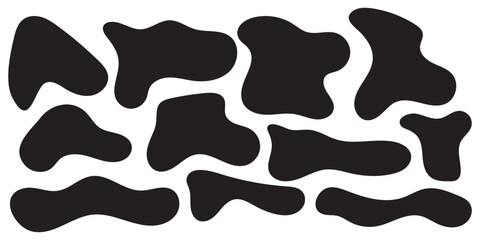 Fluid blob organic shapes vector abstract design. Abstract forms for paint liquid silhouette drop in modern style