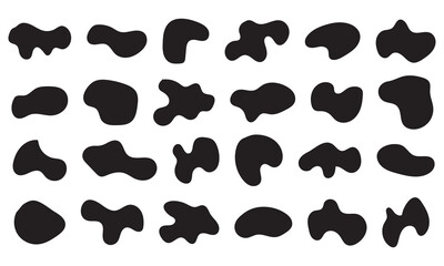 Fluid blob organic shapes vector abstract design. Abstract forms for paint liquid silhouette drop in modern style