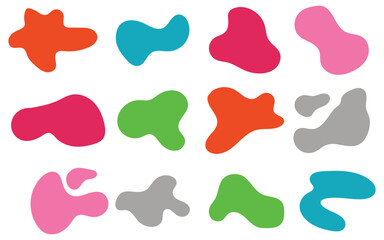 blob shape vector illustration set .Random shapes. Organic black blobs of irregular shape. Abstract blotch, inkblot and pebble silhouettes, simple liquid
