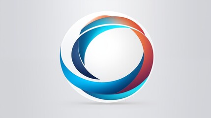 Abstract Circular Logo with Blue and Red Swirls