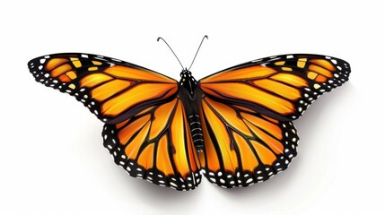 Fototapeta premium Beautiful Monarch Butterfly on White Background, Generative AI