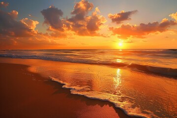 Sunset Beach Scenery: Golden Hour on the Shoreline