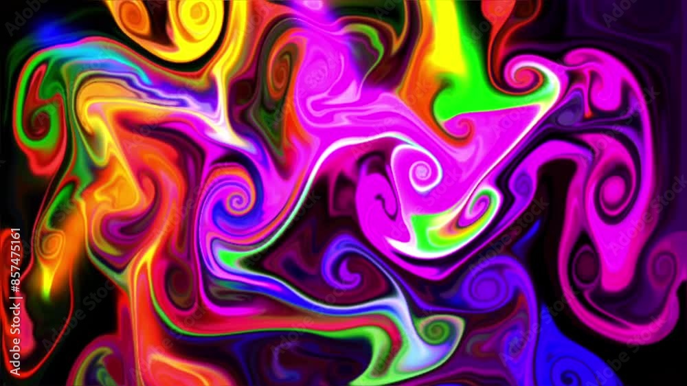 Aufkleber Abstract motion art with vibrant colorful swirls and fluid patterns
