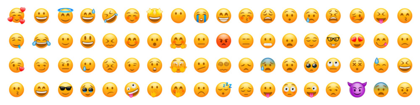 Naklejki Emoji vector icons. Emoji collection.  Smileys, Emoticons set.