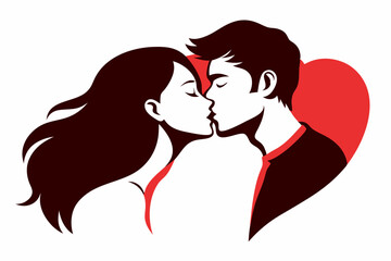 couple romantic kissing vector silhouette