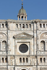 Fototapeta premium Stone Facade of the Italian Renaissance masterpiece Certosa di Pavia