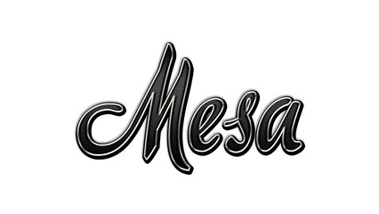 Obraz premium black metal 3d design of city name Mesa on white background.