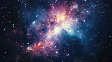 Abstract cosmic space background - Starry space with abstract nebula patterns