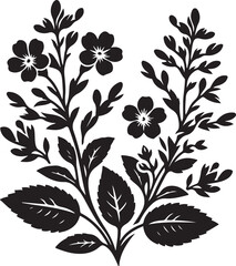 freigestellte Bl&uuml;ten, vector black color silhouette