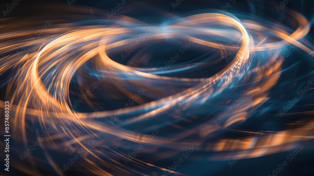 Wall mural abstract light trails background - long exposure light trails creating swirling patterns