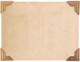 PNG Old photo card with corners isolated on transparent background. Retro style photo frame