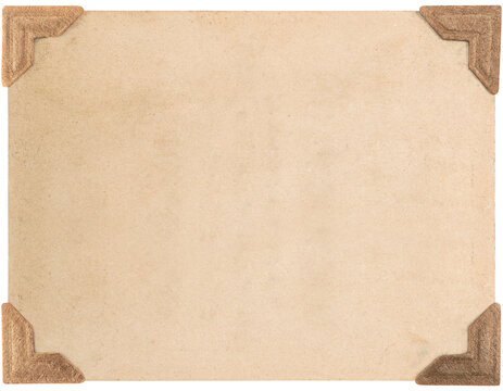 PNG Old photo card with corners isolated on transparent background. Retro style photo frame