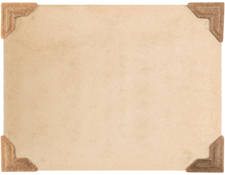 PNG Old photo card with corners isolated on transparent background. Retro style photo frame