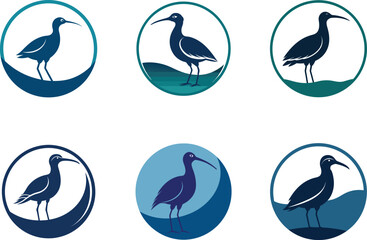 Set of Ibis bird Animal Logo design