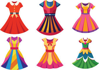 set of colorful dress