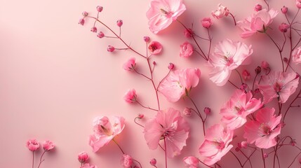 Fototapeta premium Delicate Floral Background for Cosmetics and Beauty Generative AI