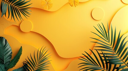 Vibrant Yellow Background for Summer Products Generative AI