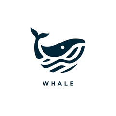 whale logo design concept icon symbol template