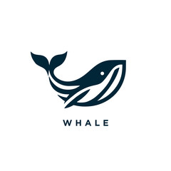 whale logo design concept icon symbol template © rifai_art