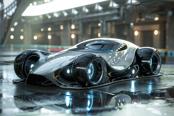 Fototapeta premium High quality image showcasing modern futuristic car design and development process