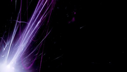 Futuristischer Lichteffekt in hell leuchtender Energiestruktur, violett, schwarz, blau,...