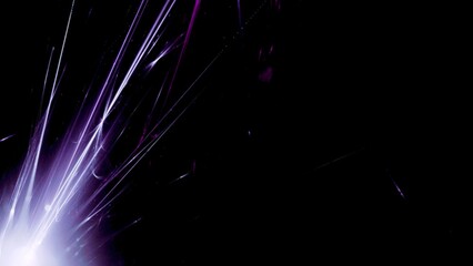 Futuristischer Lichteffekt in hell leuchtender Energiestruktur, violett, schwarz, blau,...