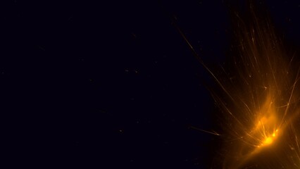 Futuristischer Lichteffekt in hell leuchtender Energiestruktur, gelb, schwarz, gold,...
